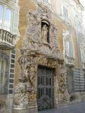 Detail of the sobrerelieves of the Palcio arcade of the mark of two it waters