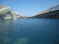 Buildings on the water in to city of the sciences and of the arts