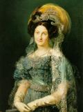 María Cristina of Borbón -Dos Sicilias, predominates consort of Spain, paint a portrait of made by V