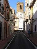 Calle Denia and bell tower