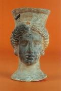 Opposing perfume censer in Lucentum Iberian-Roman city, viper