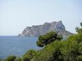 View from Benissa of the Ifach crag