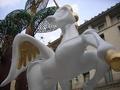 Detail of one of the sculptures during the bonfires of San Juan in viper