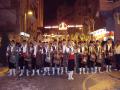 Escuedra of maseros during the celebration of casseroles of white rice and black beans in