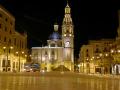 Church of Santa Maria in the plaza of Alcoy at night