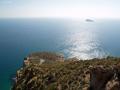 View of the Benidorm islet from the natural park saws Gelada