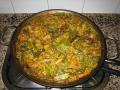 Valencian Valencian rice dish with meat and vegetables in Segorbe