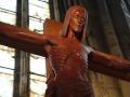 Image of Christ led a conversation in wood in the monastery of Santa Maria, planting of vegetable se