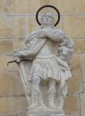 Statue in the facade of the church of San Juan Bautista, castle of Chivert