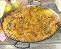 Valencian Valencian rice dish with meat and vegetables in Catellón of the side