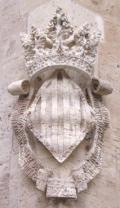 Coat-of-arms in the slice of silk in valency