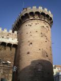 View of the tower this and top with merlons, valency