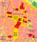 Map of situation of the cathedral, valency