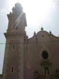 View of the bell tower of to the church of saint Honorato